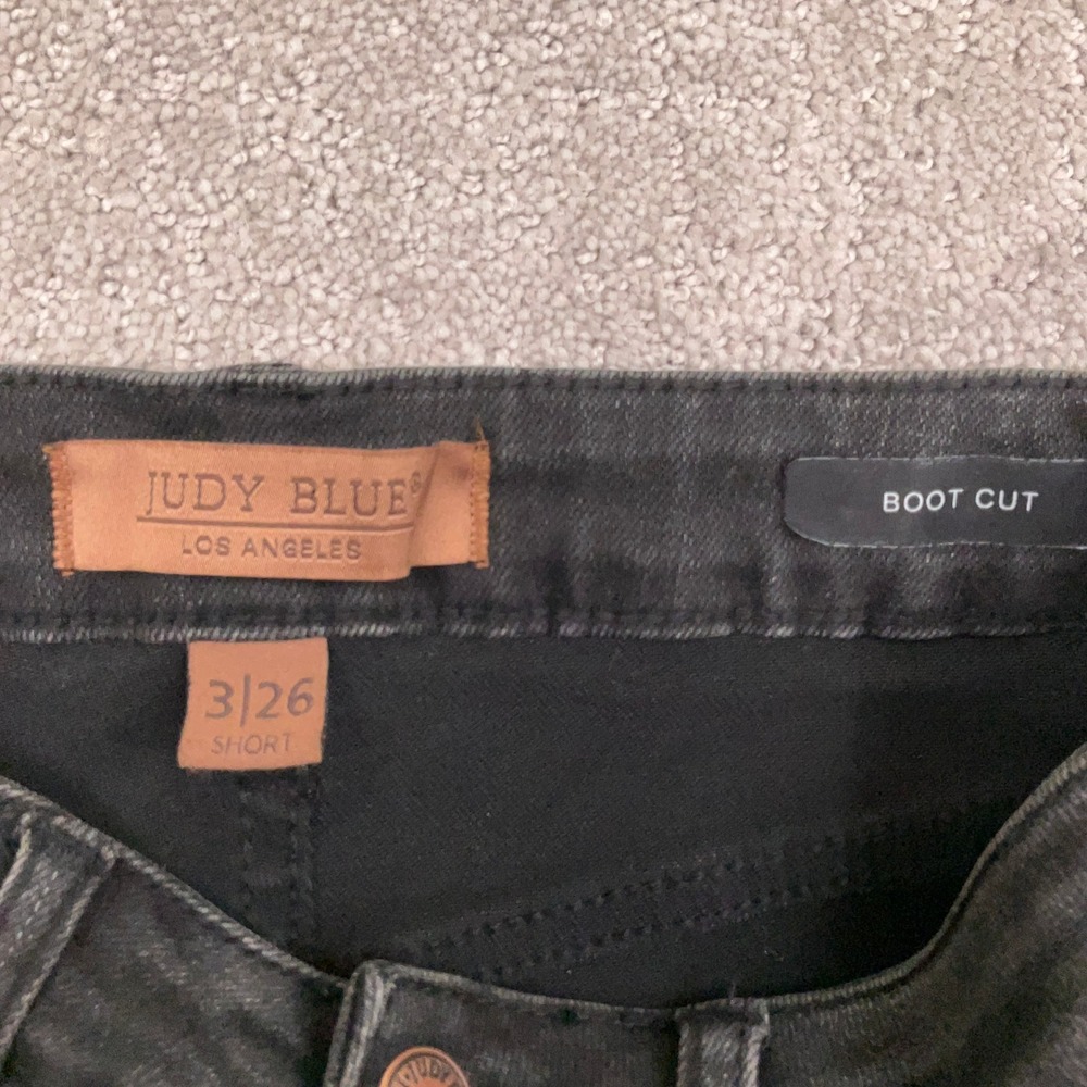 Judy‎ Blue LA Jeans Womens 3/26S Black JB88787 Whisker High Rise Bootcut Faded - Picture 3 of 12
